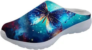 Forchrinse Hawaiian Palm Tree Watercolor Sky Beach Women’s Slip on Mule Men’s Walking Sneakers Garden Clog House Shoes Lightweight