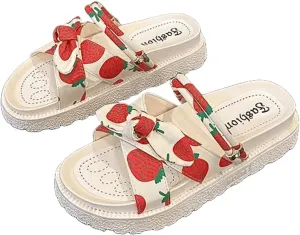 Fruit Walking Sandals Women Water Sandals Non Slip Outdoor Indoor Footwear For Beach Travel Shower Flip Flops Women