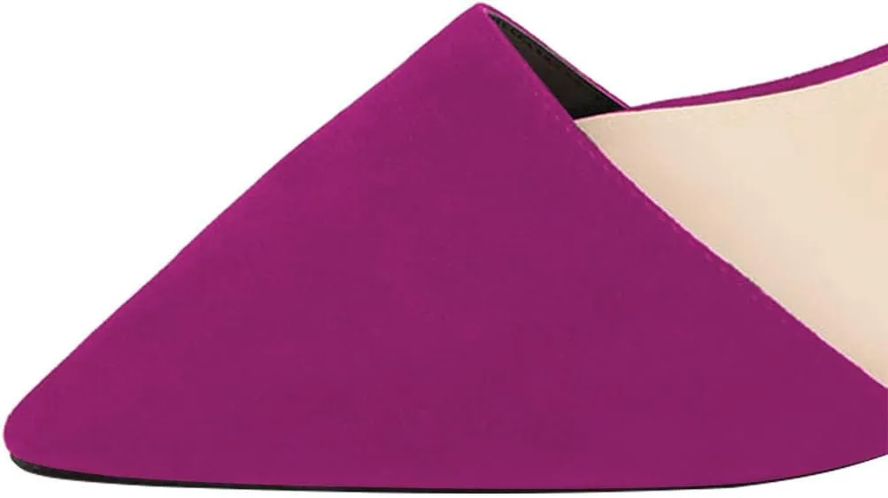 FSJ Women D'Orsay Comfy Medium Kitten Heels Closed Pointed Toe Classic Slip On Business Pumps Size 4-15 M US