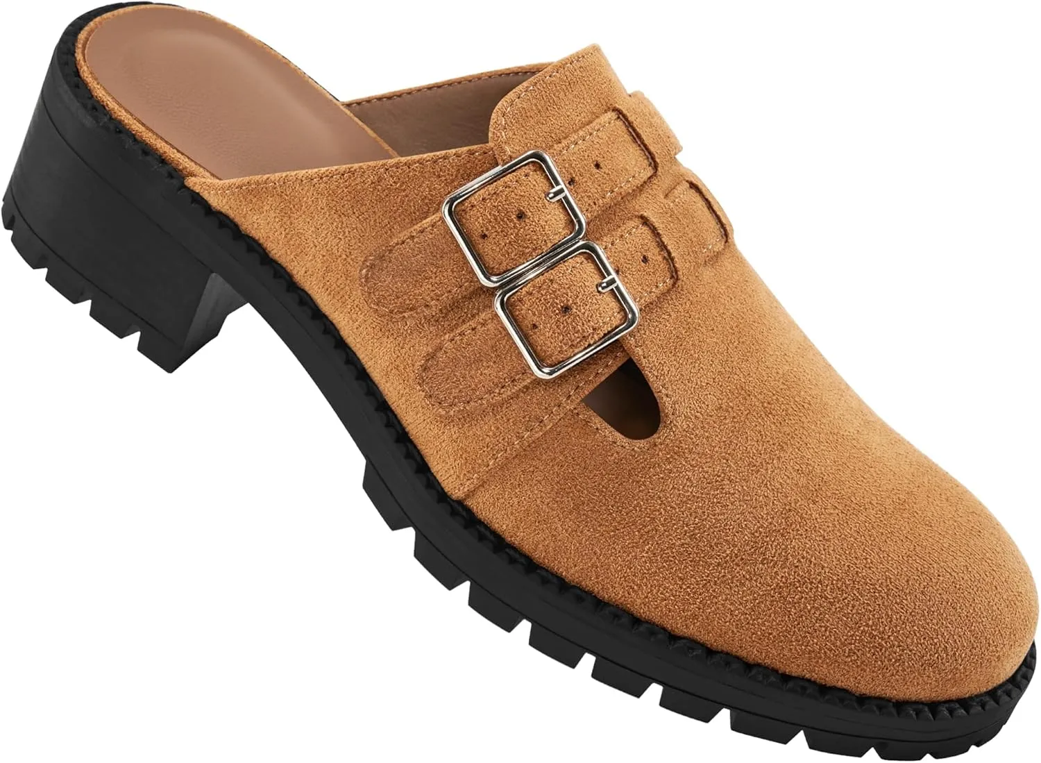 FUDYNMALC Womens Mules Chunky Clogs: Comfortable Slip On Dress Shoes Platform Backless Slides Loafers for Work Business Casual