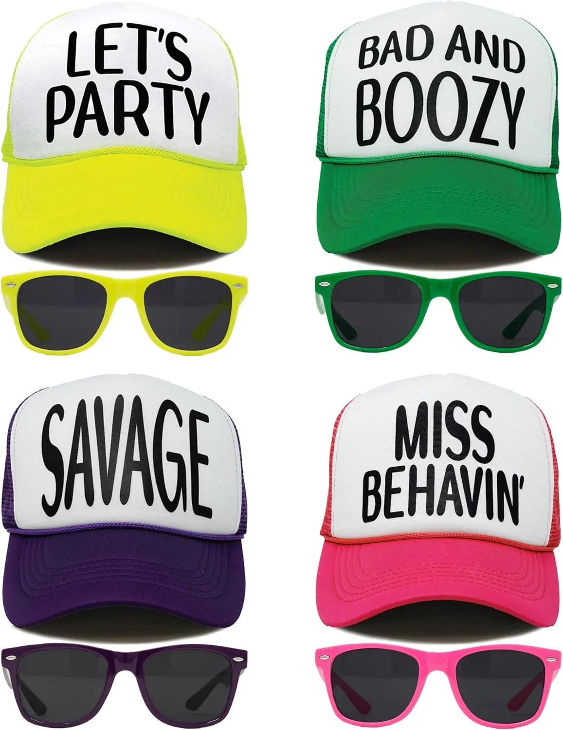 Funky Junque Retro Mesh Snapback Trucker Hat - Stylish Foam Cap for Bachelorette Party, Western Style, Spring Break