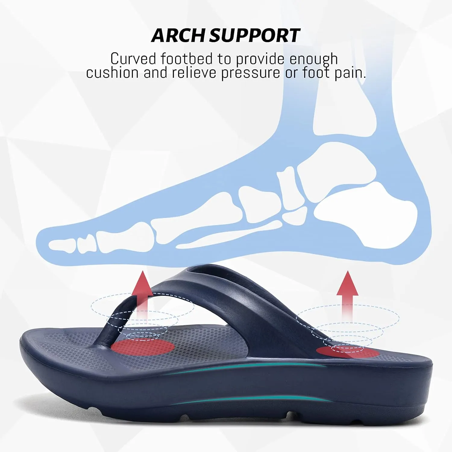 FUNKYMONKEY Women's Thong Flip Flop Ultra Soft Arch Support Sandals