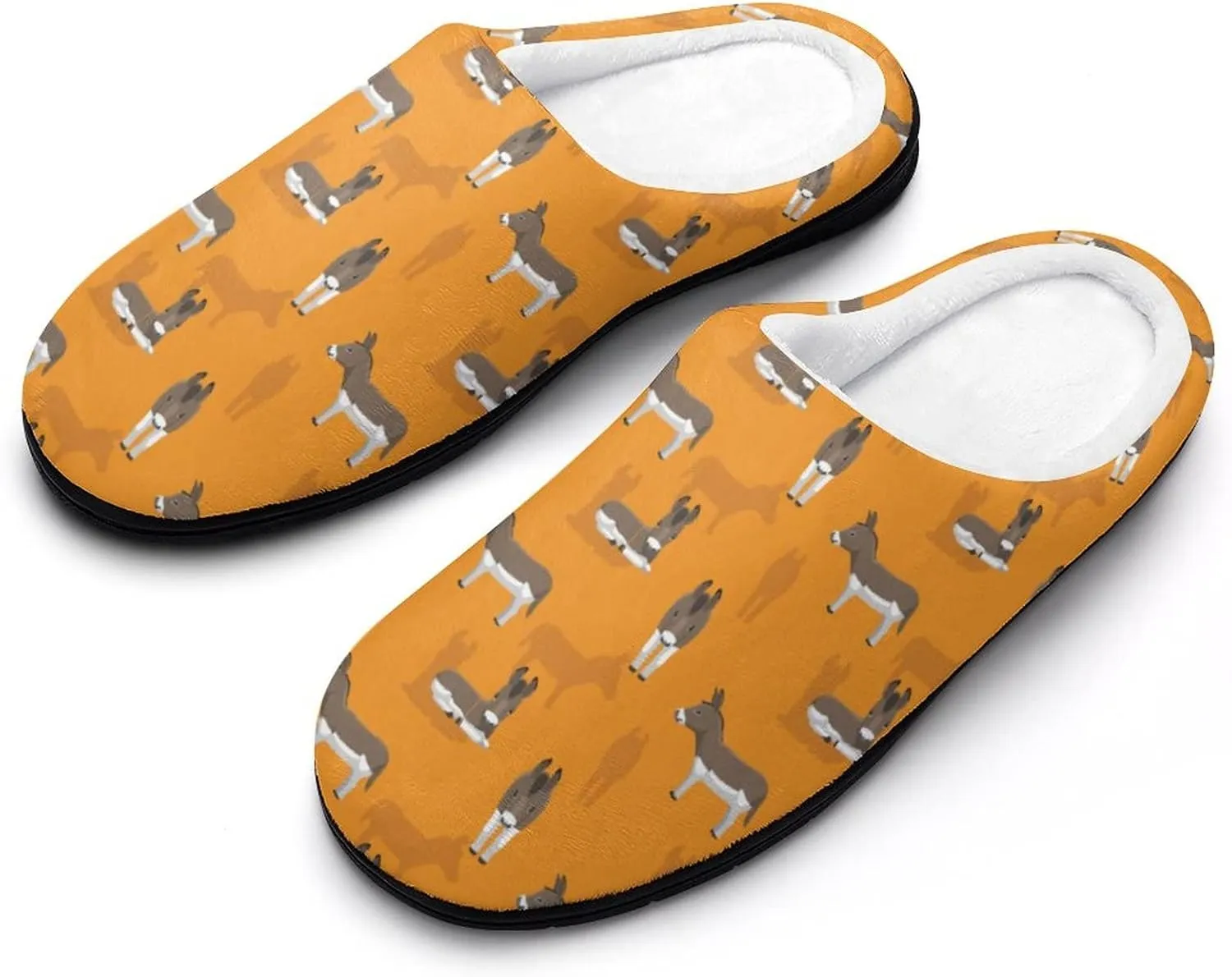 Funny Cartoon Donkey Pattern Slippers for Women Girls Soft Indoor Outdoor Winter Warm Comfy House Bedroom Slippers