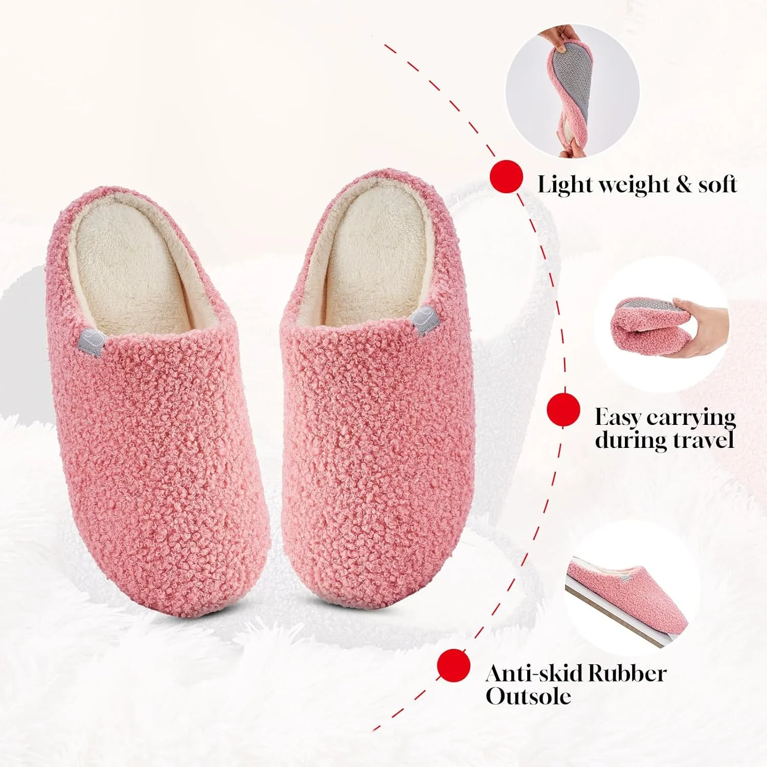 Fuzzy Cozy House Slippers for Woman,Comfy Warm Winter Fall Indoor ladies Slippers,Slip On Washable Trendy for Women Indoor and Outdoor