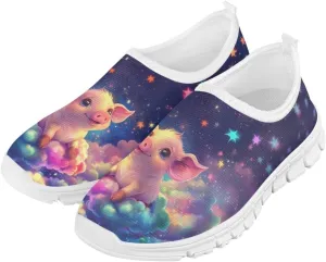Girls Tennis Shoes Cute Little Kid Slip On Sneakers School Running Shoes