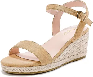 Girls Wedge Sandals Platform Espadrille Open Toe Dressy Sandals Summer Girls Heel Little Big Kid