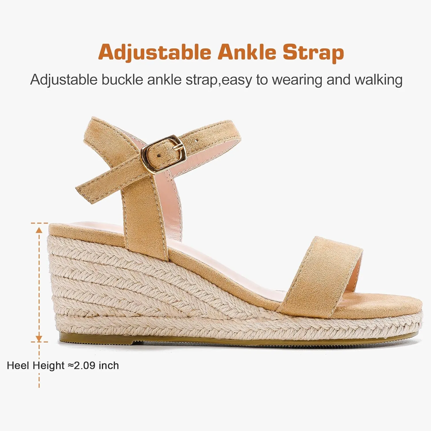 Girls Wedge Sandals Platform Espadrille Open Toe Dressy Sandals Summer Girls Heel Little Big Kid