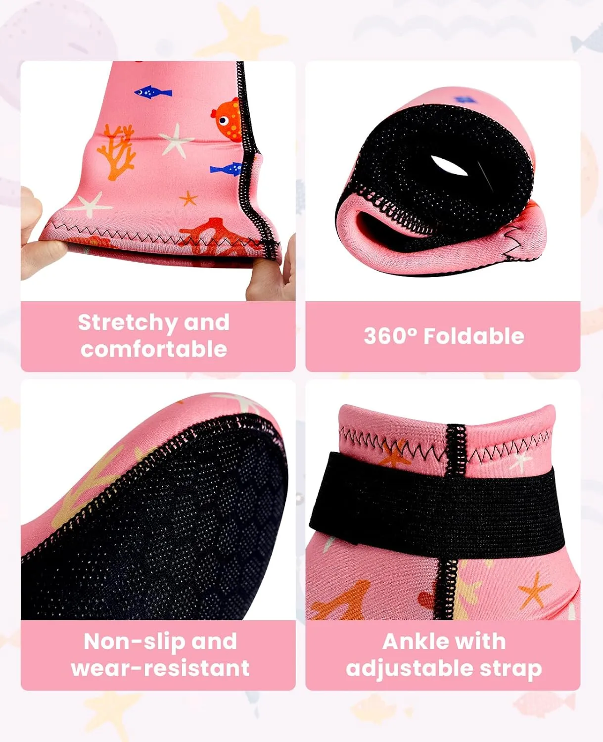Gogokids 3mm Neoprene Wetsuit Socks for Kids, Keep Warm Toddler Water Socks, Anti-Scratch, Non-Slip, and Anti-Scald