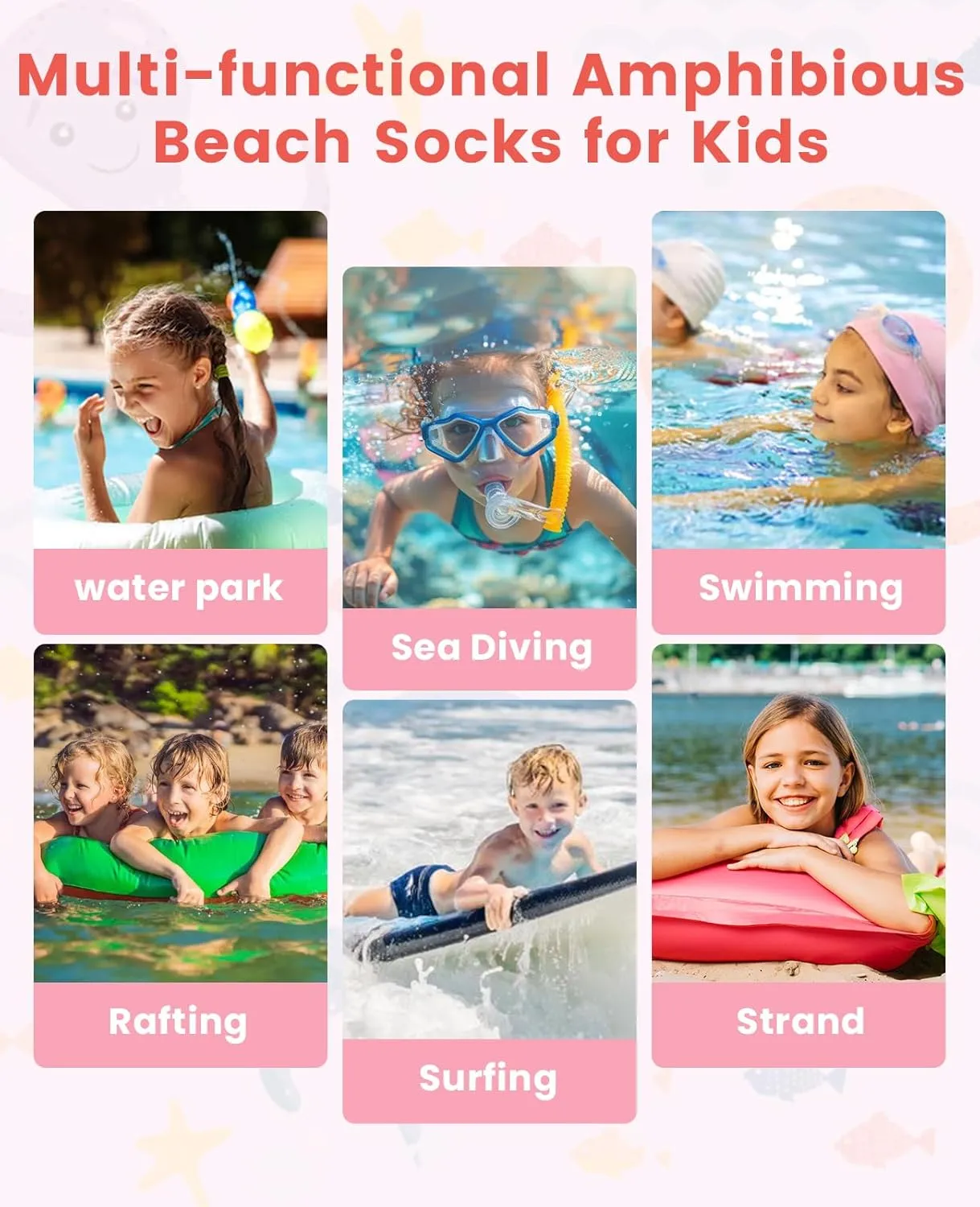 Gogokids 3mm Neoprene Wetsuit Socks for Kids, Keep Warm Toddler Water Socks, Anti-Scratch, Non-Slip, and Anti-Scald