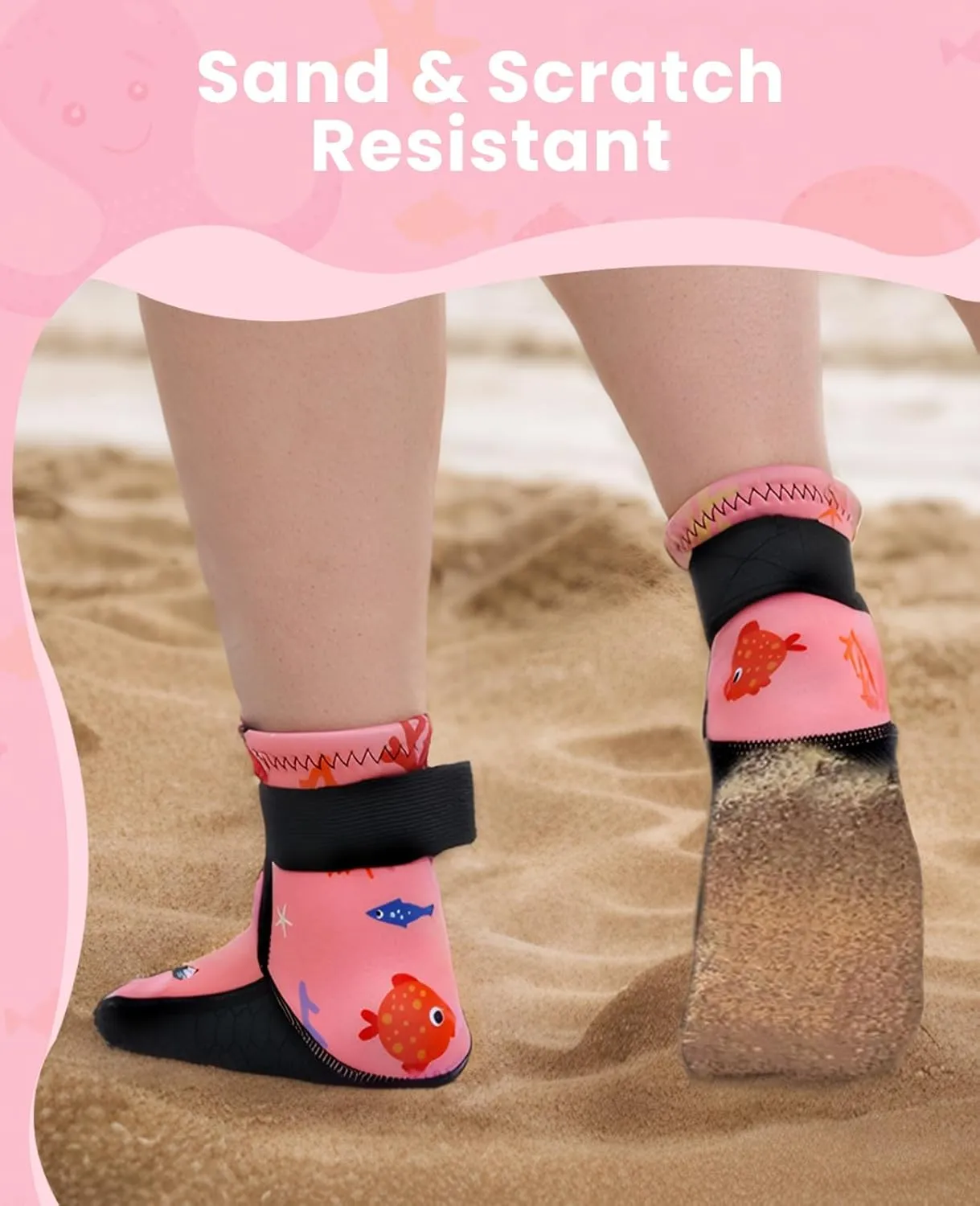 Gogokids 3mm Neoprene Wetsuit Socks for Kids, Keep Warm Toddler Water Socks, Anti-Scratch, Non-Slip, and Anti-Scald