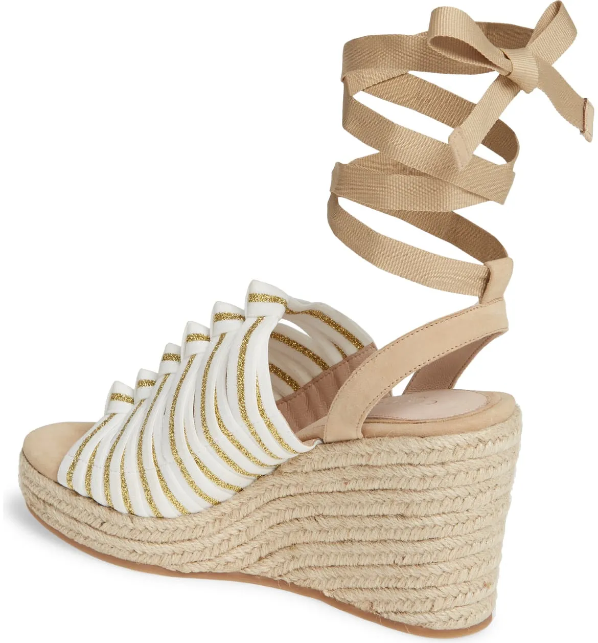 GOLD Cecelia WHITE Trustworthy transactions TAN Wedge New Serena Espadrille Tie York Sandals Platform Unbeatable variety Up