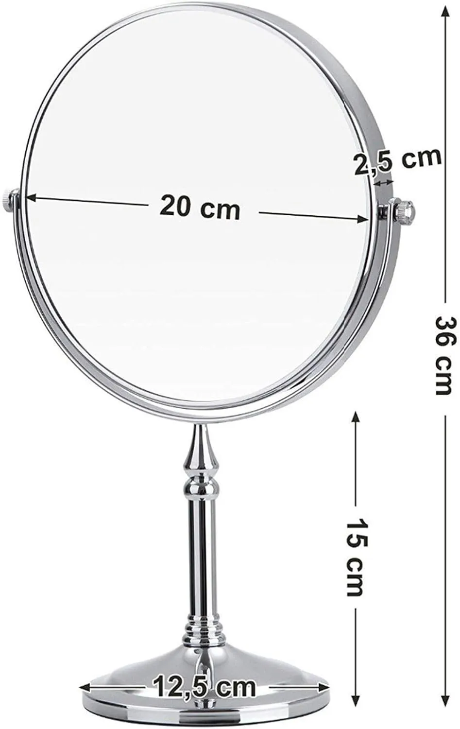 Gold Tabletop Makeup Mirror, 360°Swivel Double Side Beauty Cosmetic Mirror, Magnification Shaving Mirror for Table, HD Standing Vanity Mirror for Beauty Salon,8inch,5X