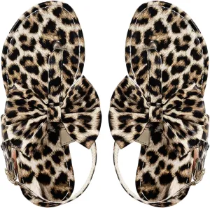 GORGLITTER Women's Bow Flip Flops Dressy T-Strap Thong Summer Flat Sandals Open Toe Rhinestone Slingback Slides