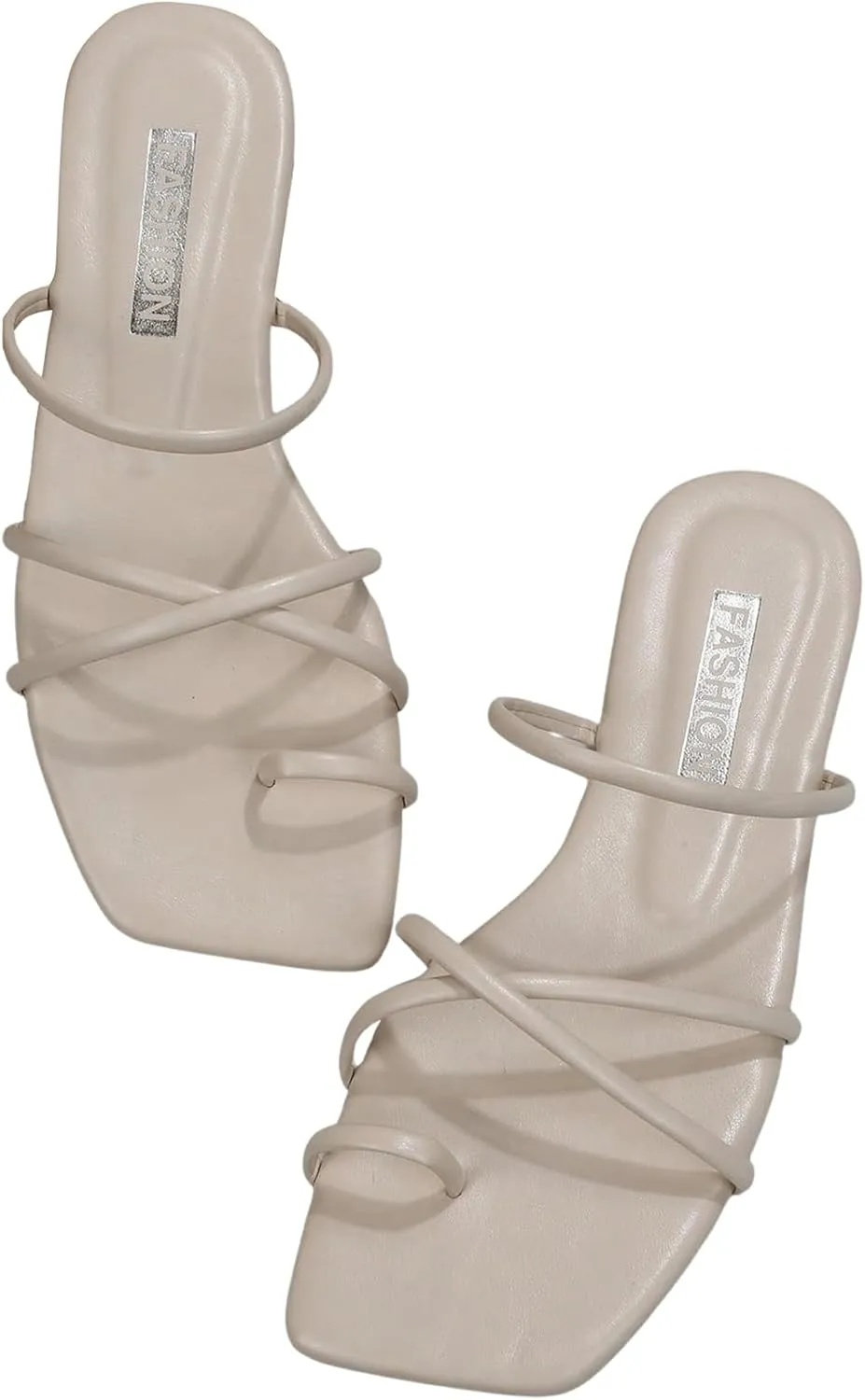 GORGLITTER Women's Criss Cross Strap Flat Sandals Ring Toe Thong Flip Flop