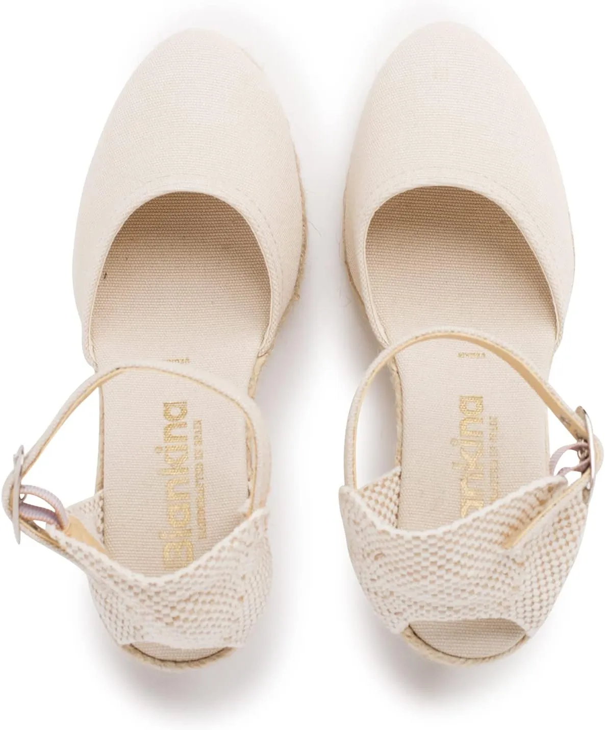 Granada Authentic Spanish Espadrille Wedge Sandals for Women - Sustainable, Eco Friendly, Vegan Shoes. Classic Style, Organic Cotton Canvas Upper, Comfy Insole, Jute Midsole, Rubber Sole. Made in Spain