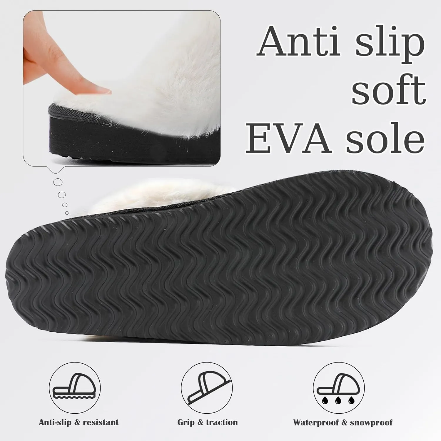 Guyarns Fuzzy House Slippers for Women,Memory Foam Womens Slippers Indoor and Outdoor Non-Slip Faux Fur Comfy Winter House Shoes