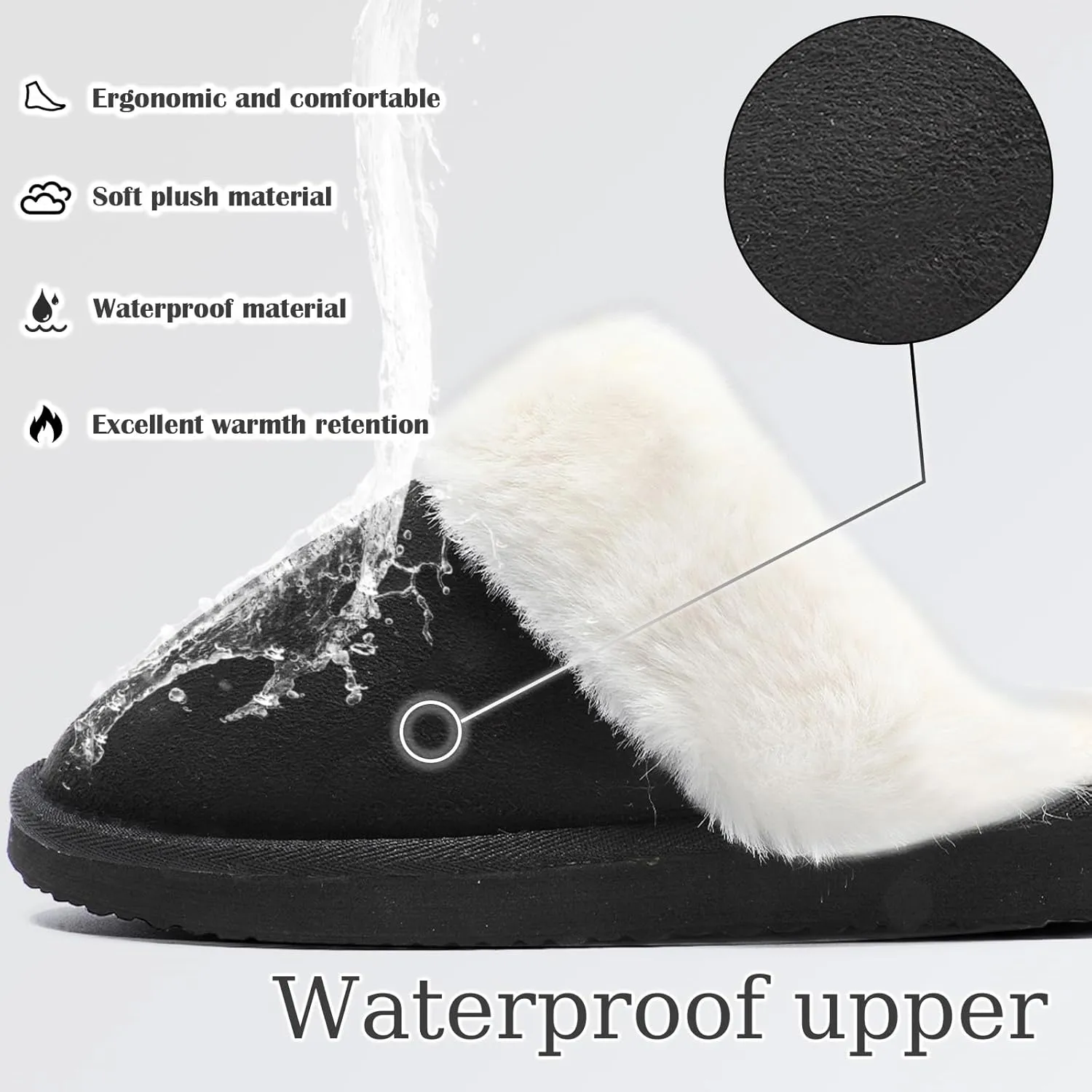 Guyarns Fuzzy House Slippers for Women,Memory Foam Womens Slippers Indoor and Outdoor Non-Slip Faux Fur Comfy Winter House Shoes
