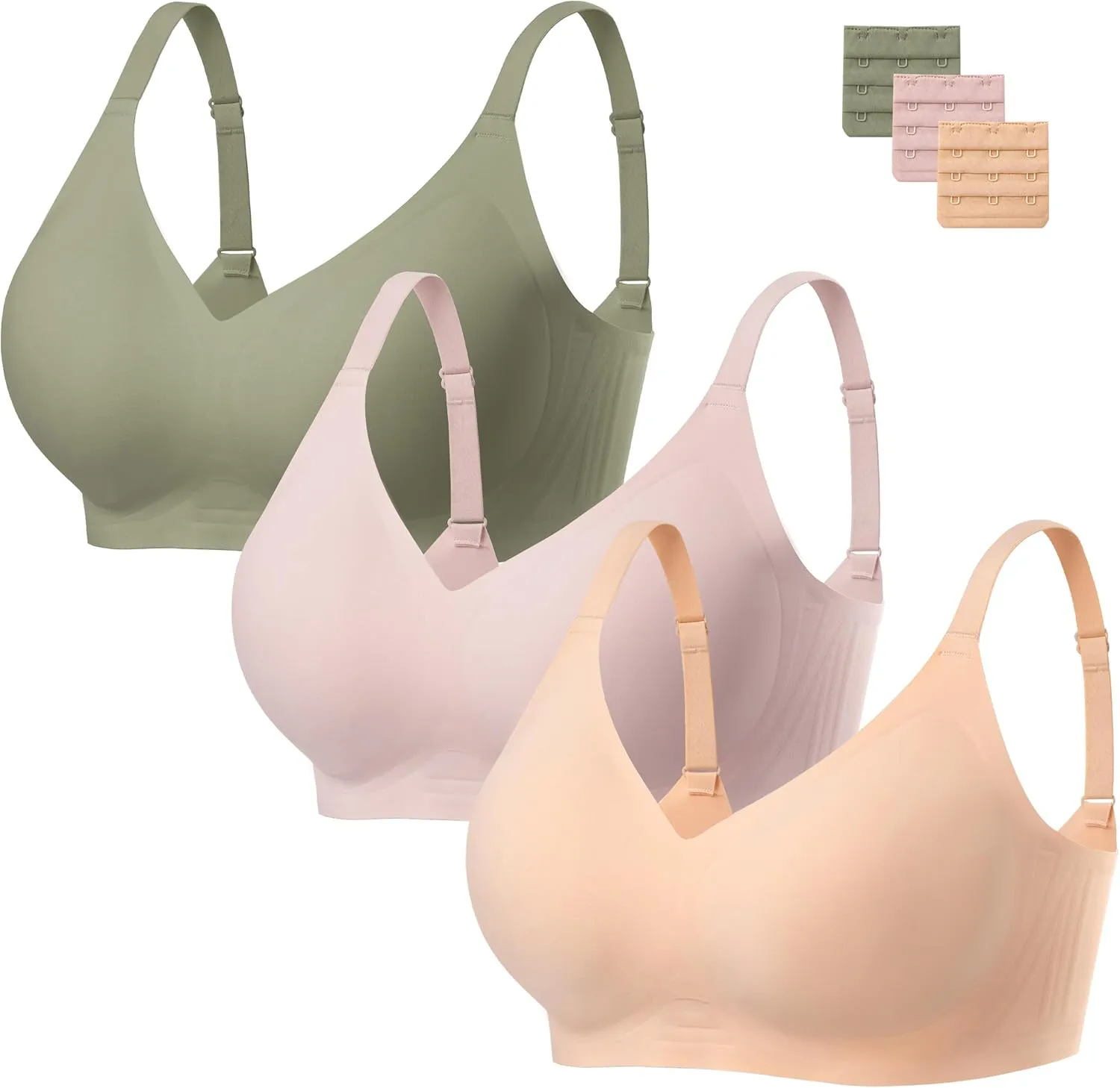 habibee Bra for Women No Underwire Comfort Seamless Bras Push Up Wireless Bras Full Coverage Bralettes, Bra Extender