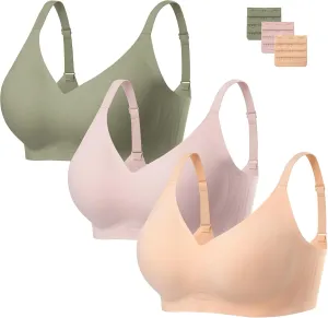 habibee Bra for Women No Underwire Comfort Seamless Bras Push Up Wireless Bras Full Coverage Bralettes, Bra Extender