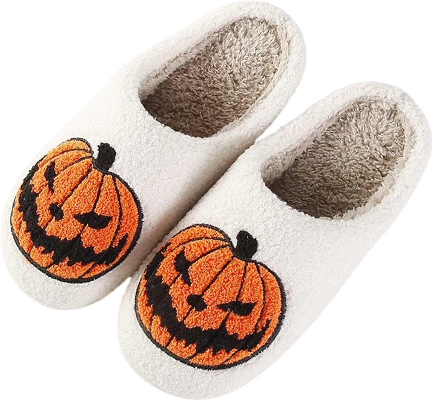 Halloween Comfy Pumpkin Slippers - Womens & Mens Memory Foam House Slippers