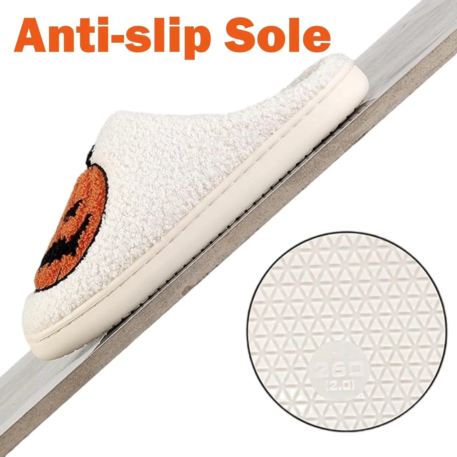 Halloween Comfy Pumpkin Slippers - Womens & Mens Memory Foam House Slippers