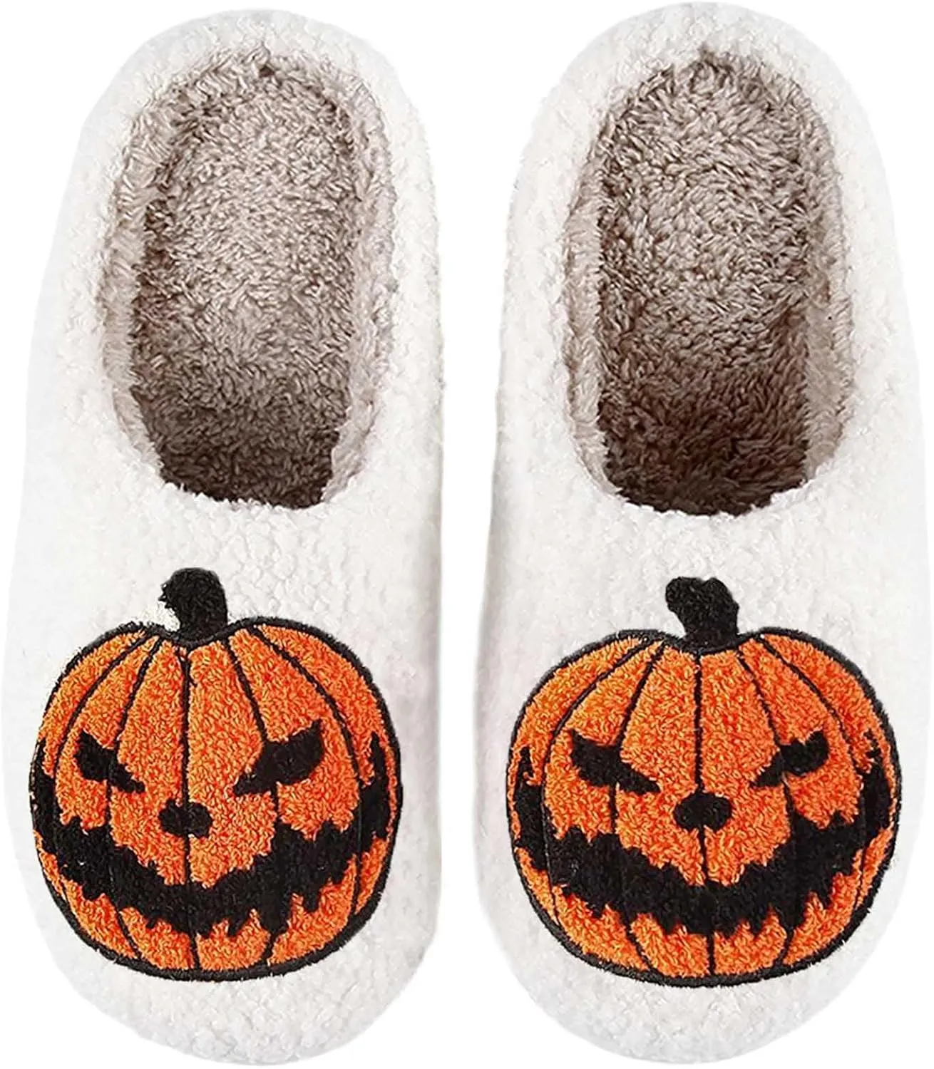 Halloween Comfy Pumpkin Slippers - Womens & Mens Memory Foam House Slippers