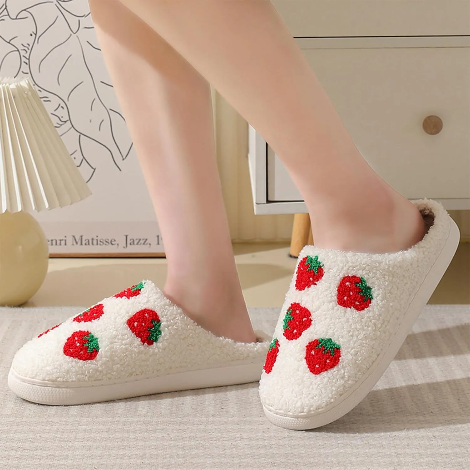 Happy Face Slippers for Women Men,Retro Soft Cozy Comfy Plush Lightweight House Slippers Slip-on Indoor Outdoor Slippers,Slip on Anti-Skid Sole