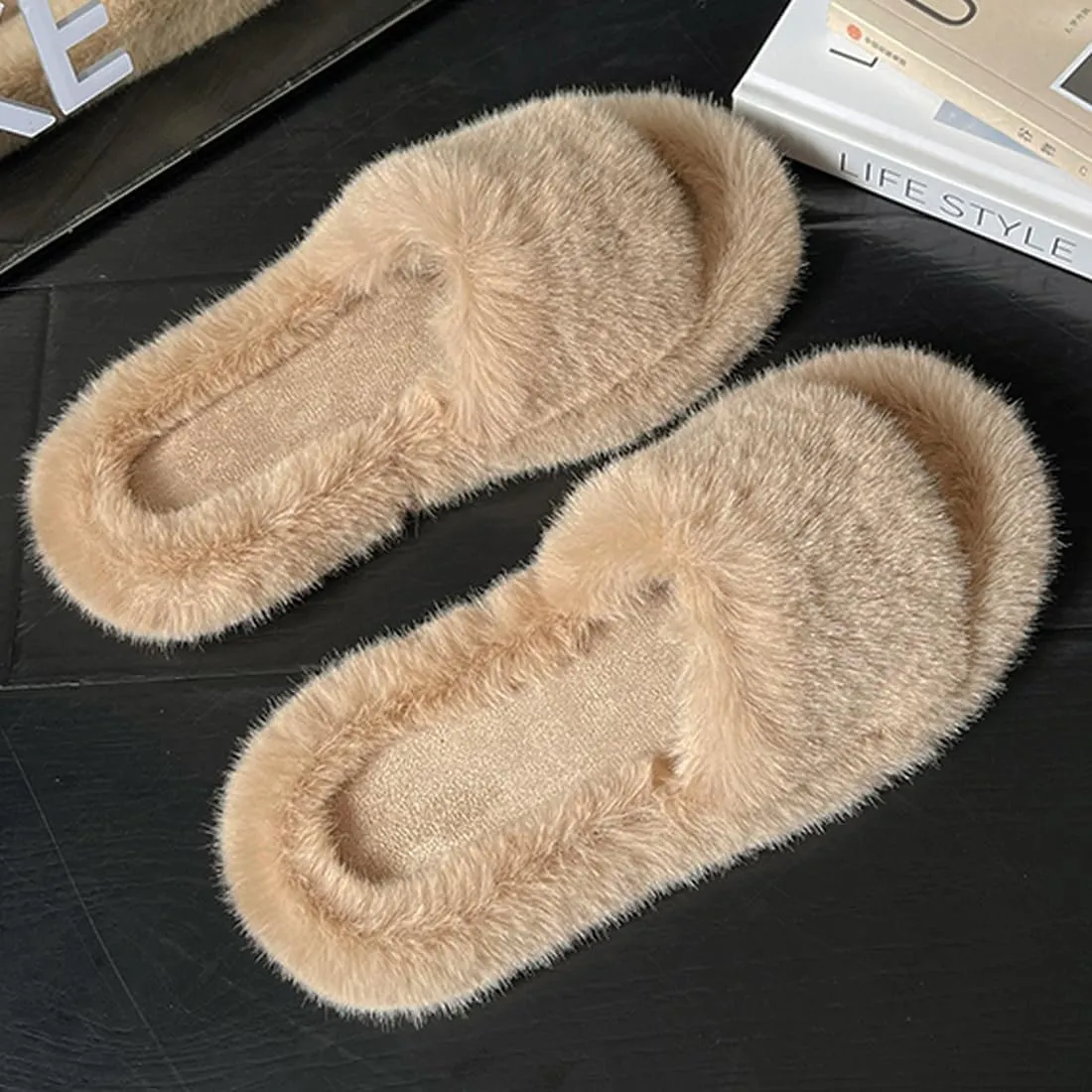Harssidanzar Women Memory Foam House Bedroom Slippers Sandals Slides Soft Flat Comfy Anti-Slip Open Toe Indoor Outdoor Slip on KL504US