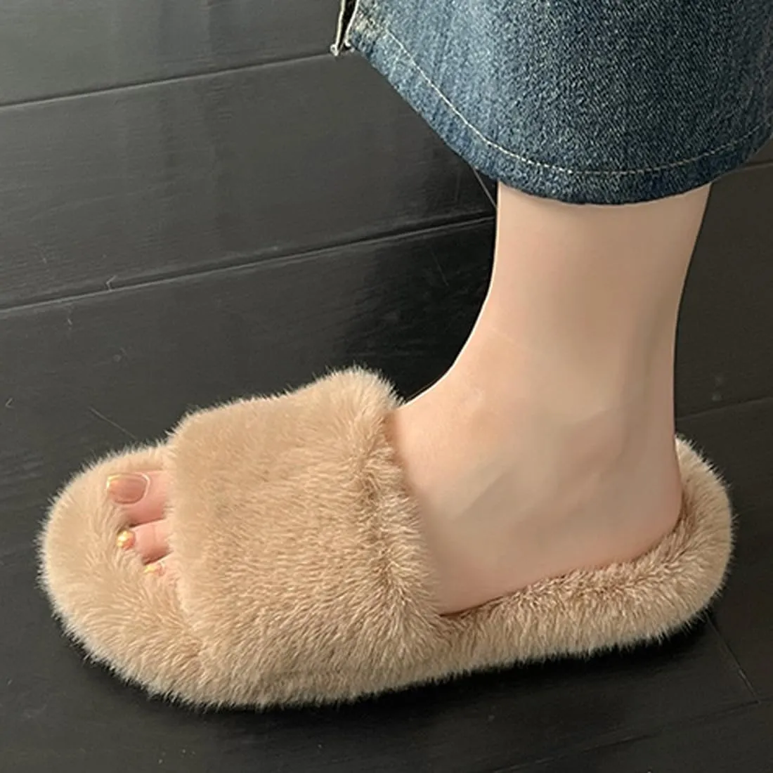 Harssidanzar Women Memory Foam House Bedroom Slippers Sandals Slides Soft Flat Comfy Anti-Slip Open Toe Indoor Outdoor Slip on KL504US