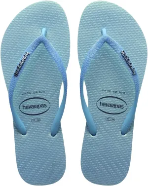 Havaianas for Women - Slim Glitter Iridescent Flip Flops - Lavender Blue - 9/10