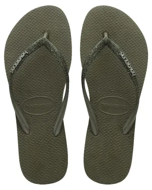Havaianas Slim Metal Logo Glitter Womens