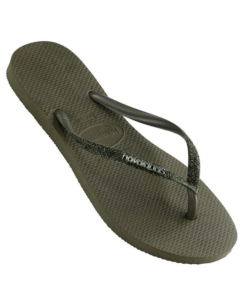 Havaianas Slim Metal Logo Glitter Womens