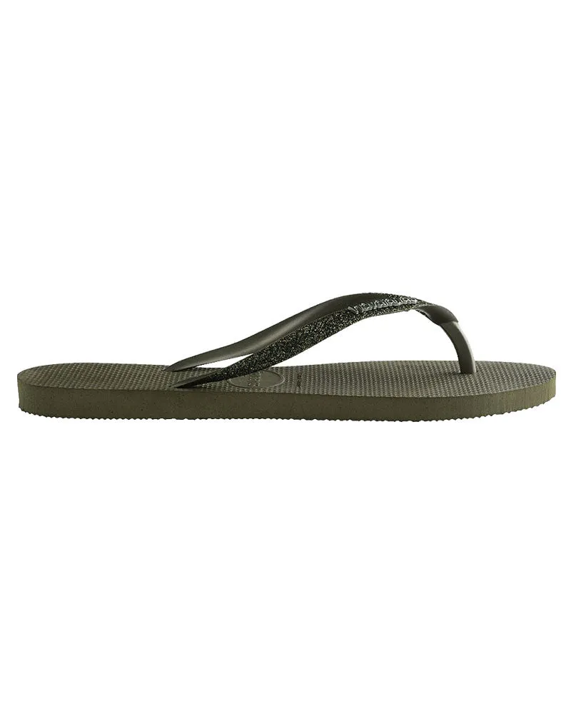 Havaianas Slim Metal Logo Glitter Womens