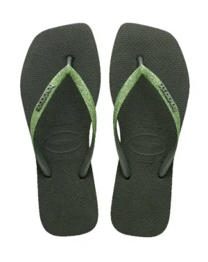 Havaianas Square Glitter Olive Green
