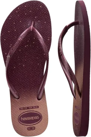 Havaianas Women Slim Gloss Flip Flops - Spring and Summer Pool Sandals for Women - Purple Soil, 11/12
