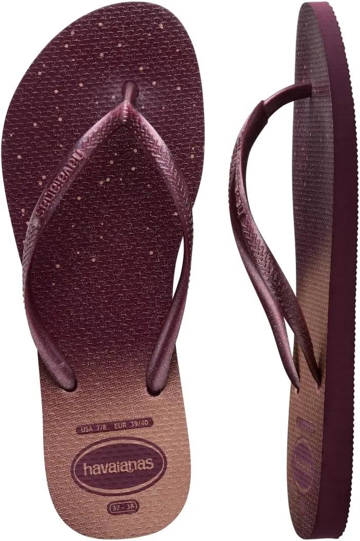 Havaianas Women Slim Gloss Flip Flops - Spring and Summer Pool Sandals for Women - Purple Soil, 11/12