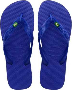 havaianas Women's Brazil Logo Flip Flops's Sandals for Swimming Pools - Marine Blue, 7/8
