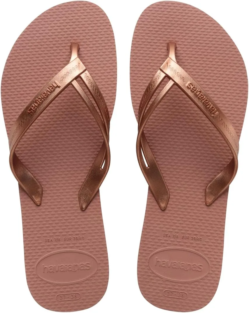 Havaianas Women's Elegance Flip Flops Sandals - Black, 9/10