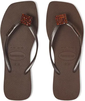 Havaianas Women's Slim Crystal Square Elegance Sandals Flip-Flop