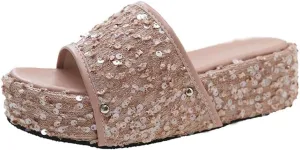 HBJWOV Thick Sole Toe Flip Flops for Women's Versatile Soft Sole with Diamond Sandals