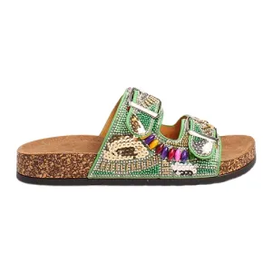 Heavenly Feet Ladies Sliders - Jess - Green