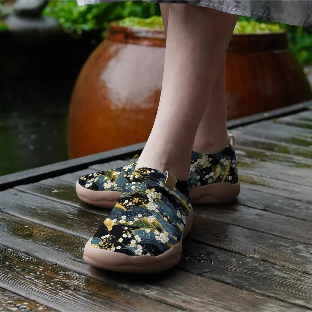 Hetios Women's Travel Footwear Knit Mesh Artistic Slip On Shoes Lightweight Comfortable Casual Loafers