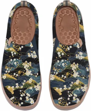 Hetios Women's Travel Footwear Knit Mesh Artistic Slip On Shoes Lightweight Comfortable Casual Loafers