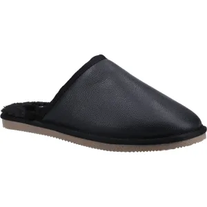 Hush Puppies Men's Coady Leather Slipper in Black