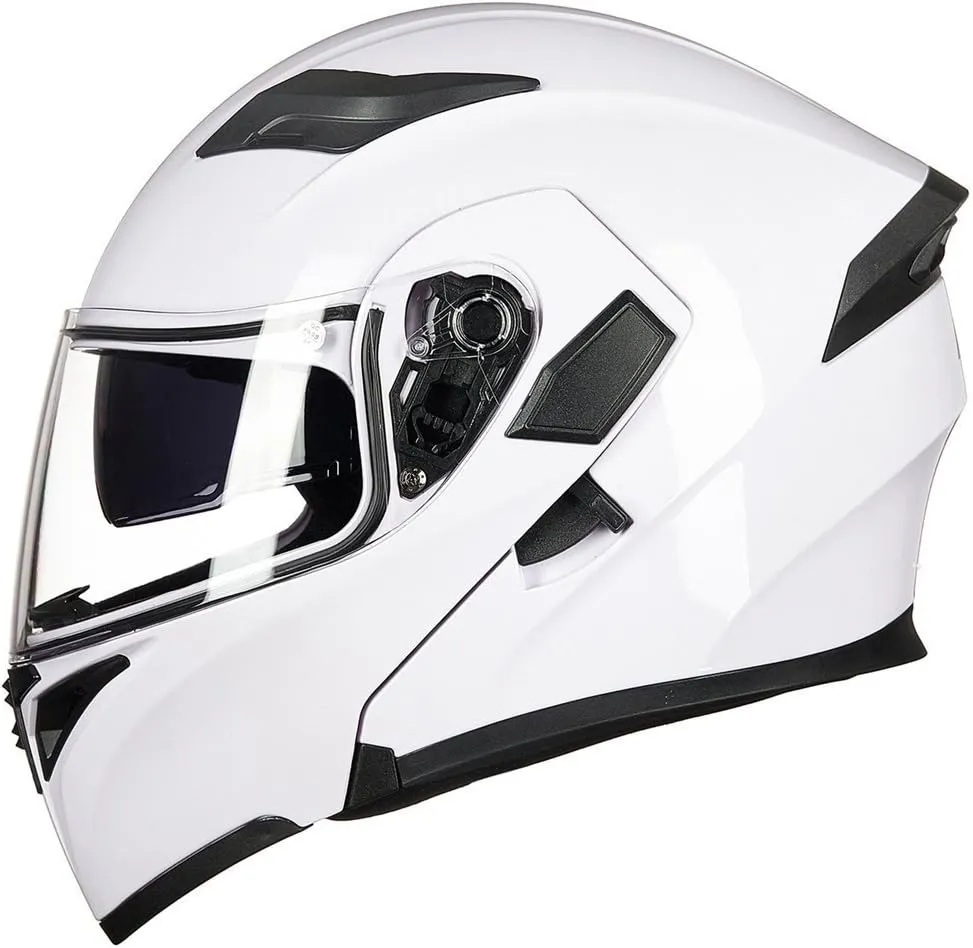 ILM Motorcycle Dual Visor Flip up Modular Full Face Helmet DOT 6 Colors Model 902