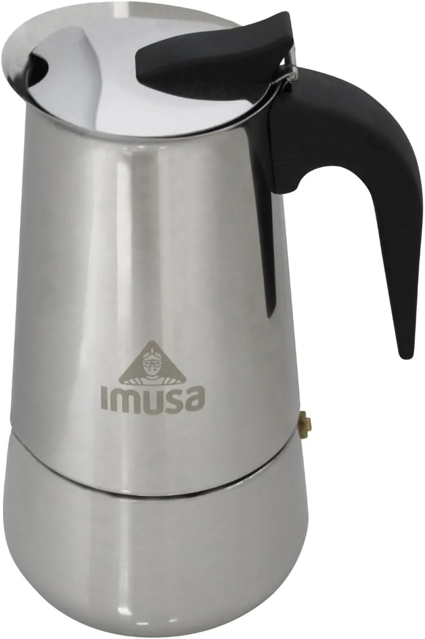 IMUSA USA B120-22061M Stainless Steel Stovetop Espresso Coffeemaker 4-Cup, Silver