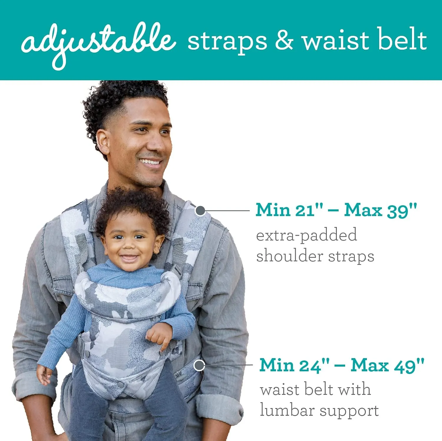 Infantino Flip Advanced 4-in-1 Baby Carrier - Ergonomic, Convertible, Face-in and Face-Out Front and Back Baby Carrier for Newborn to Toddler 8-32 lbs, Camo