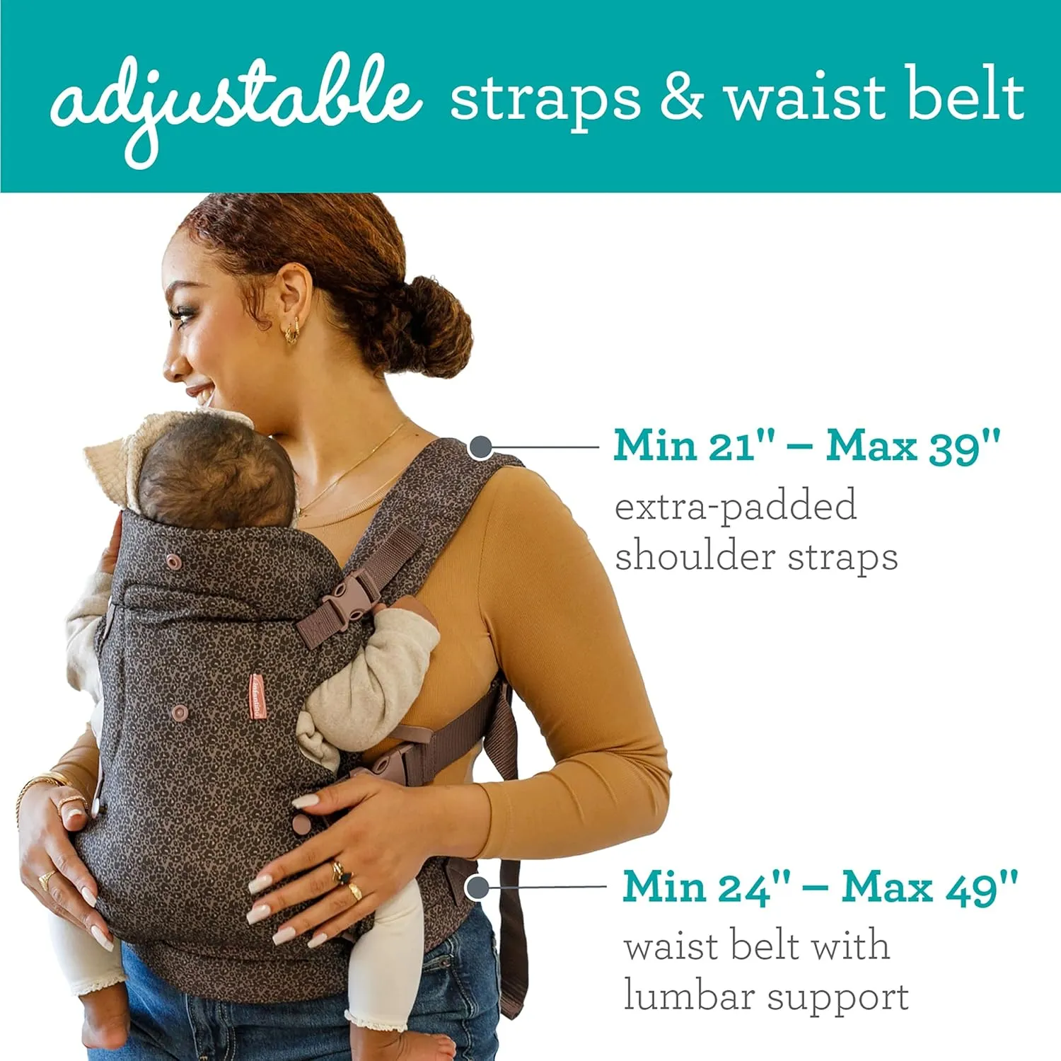 Infantino Flip Advanced 4-in-1 Baby Carrier - Ergonomic, Convertible, Face-in and Face-Out Front and Back Baby Carrier for Newborn to Toddler 8-32 lbs, Leopard