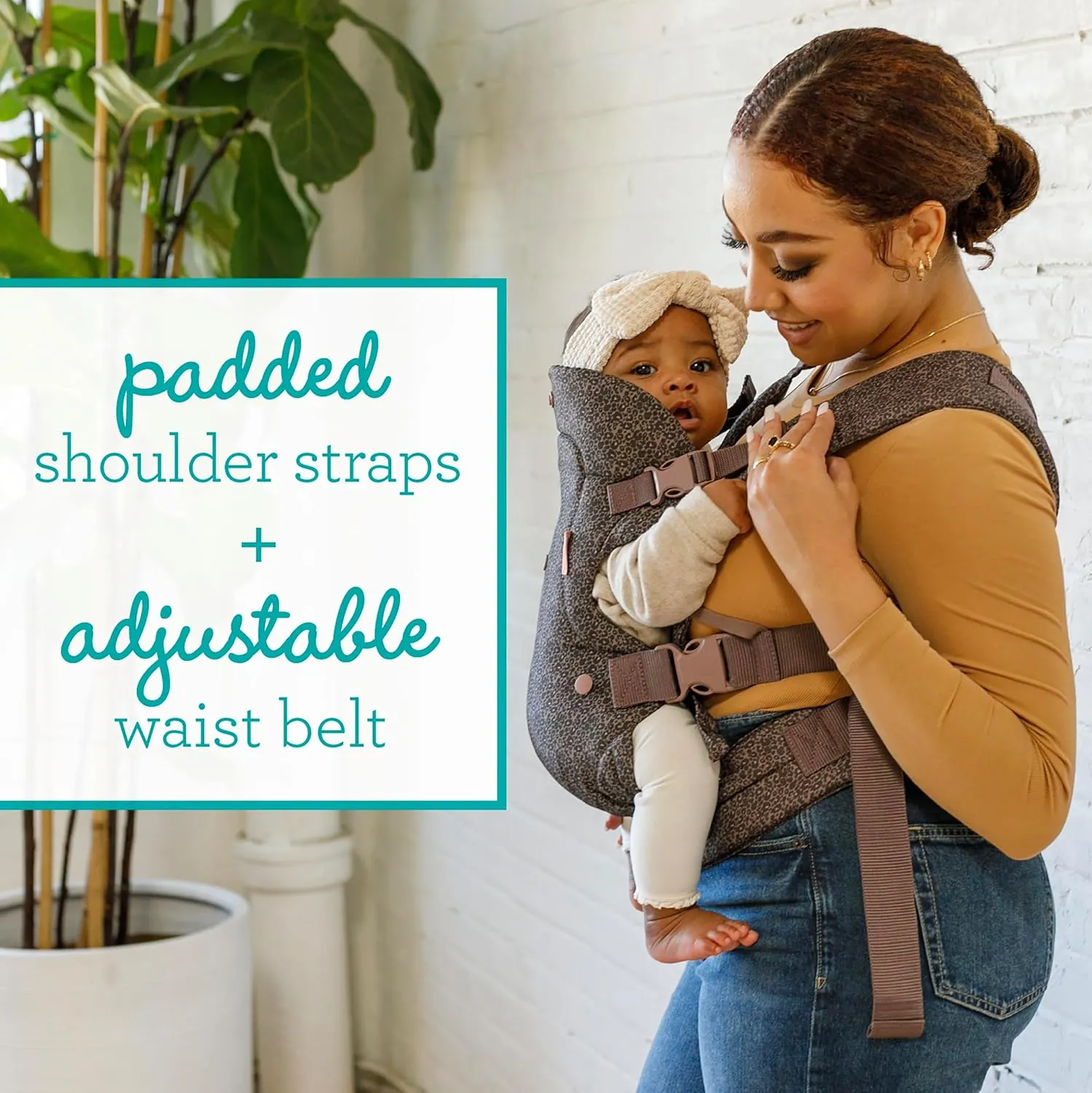 Infantino Flip Advanced 4-in-1 Baby Carrier - Ergonomic, Convertible, Face-in and Face-Out Front and Back Baby Carrier for Newborn to Toddler 8-32 lbs, Leopard