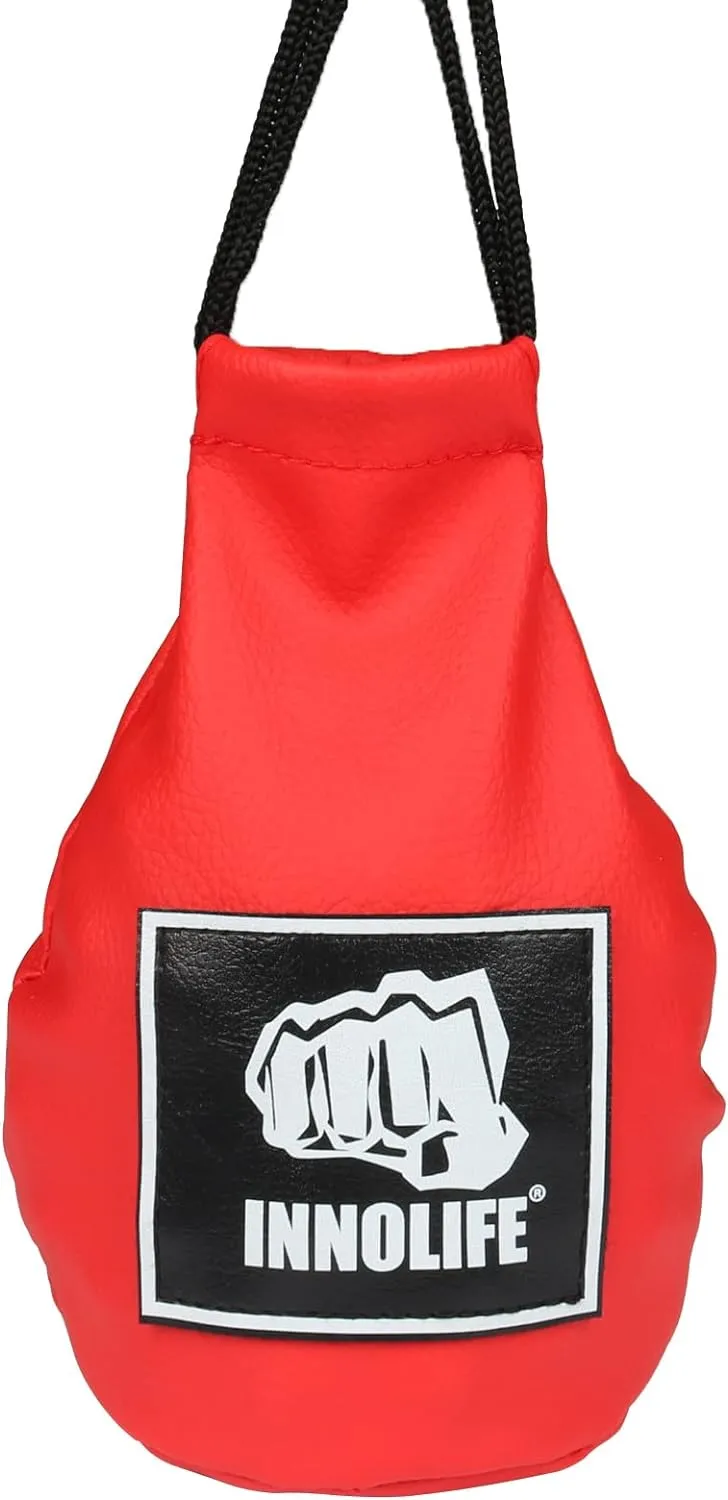 INNOLIFE Boxing Slip Bag, Dodge Hide Speed Bag Maize Ball Leather Ball for Reflex Training, Boxing, Kickboxing, MMA Pendulum Training, Red